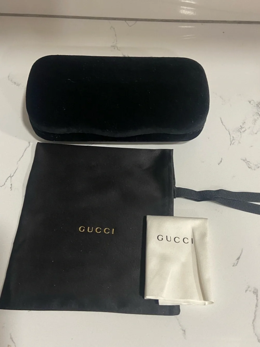 Gucci Blue Velvet Eyewear Case - Black/Blue